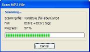MP3 File scanner status dialog